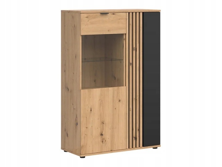 Black Red White Vabres – nízka dvojdverová vitrína 90,5 × 40 × 137,5 cm