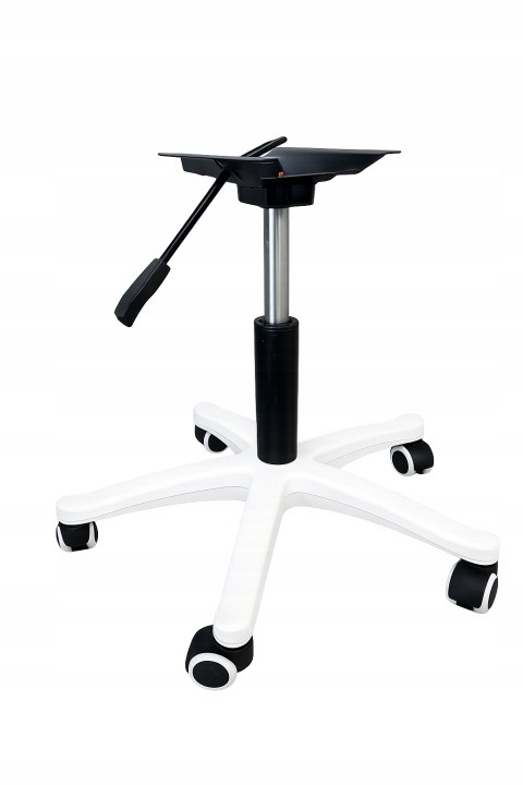 Biely podvozok Lugano 54 cm s piestom, mechanizmom a 5 kolieskami