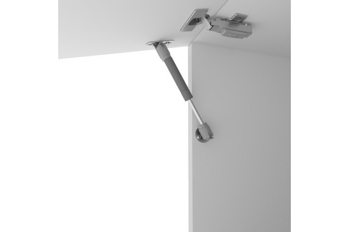 Krátka vzpera GTV STANDARD PD-G80160-02 s 80 N je určená na horné nábytkové dvierka, kde záleží na priestore v korpuse. Ponuka obsahuje 50 sivých kusov s montážnymi prvkami a skrutkami. Allegro uvádza dĺžku 18 cm; pred nákupom overte montážne rozmery a si
