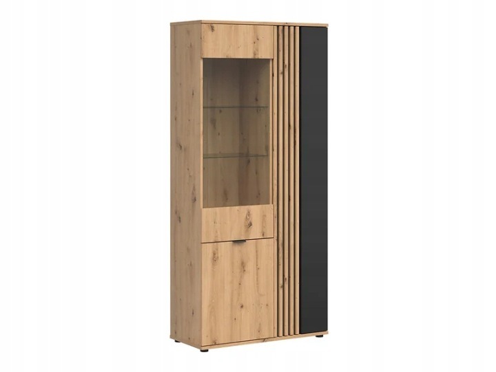 Black Red White Vabres – vysoká trojdverová vitrína 90,5 × 40 × 195,5 cm
