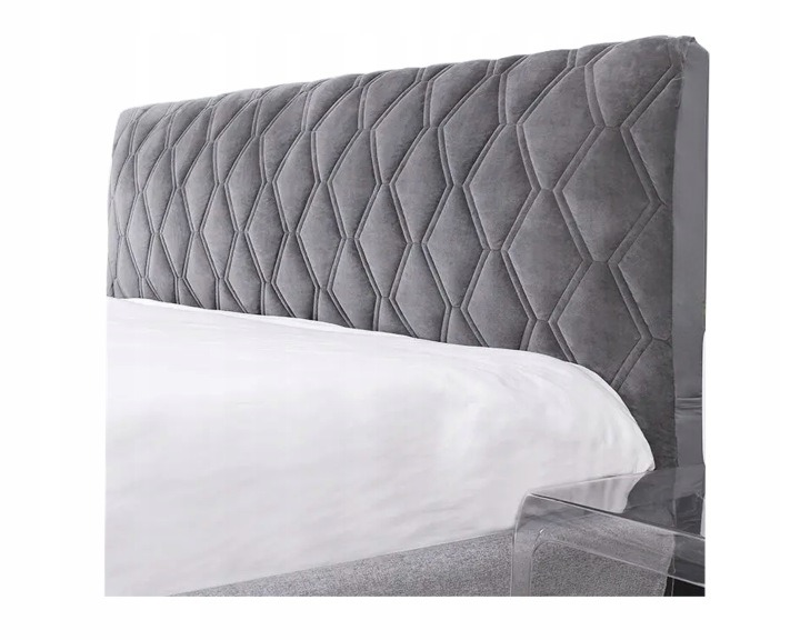 Home Deluxe – sivý prešívaný poťah čela postele 180 × 70 cm s vreckom