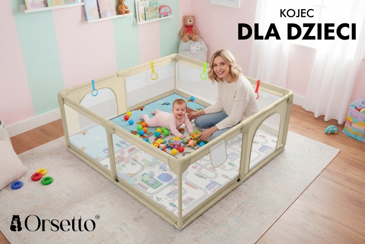 Orsetto – béžová ohrádka s dvoma vstupmi a štyrmi držadlami