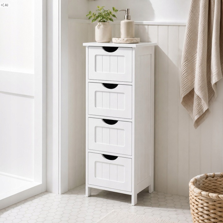 Úzky kúpeľňový stĺpik z MDF, 30 × 28,7 × 82 cm