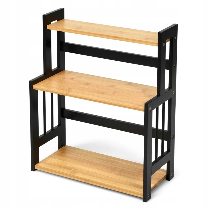Trojúrovňový kuchynský regál Gockowiak Cezar Black 41,5 × 18,5 × 50 cm