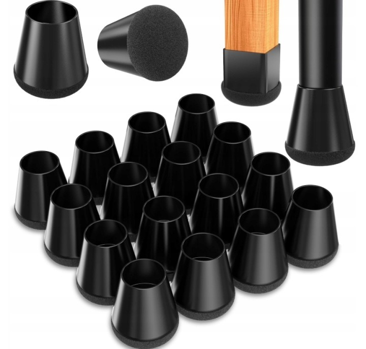 Čierne ochranné návleky s filcom 15–20 mm, 24 ks