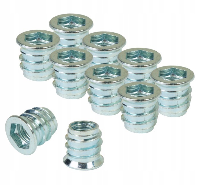 Závitové mufy WNSP M10 × 16 mm s prírubou, 100 ks