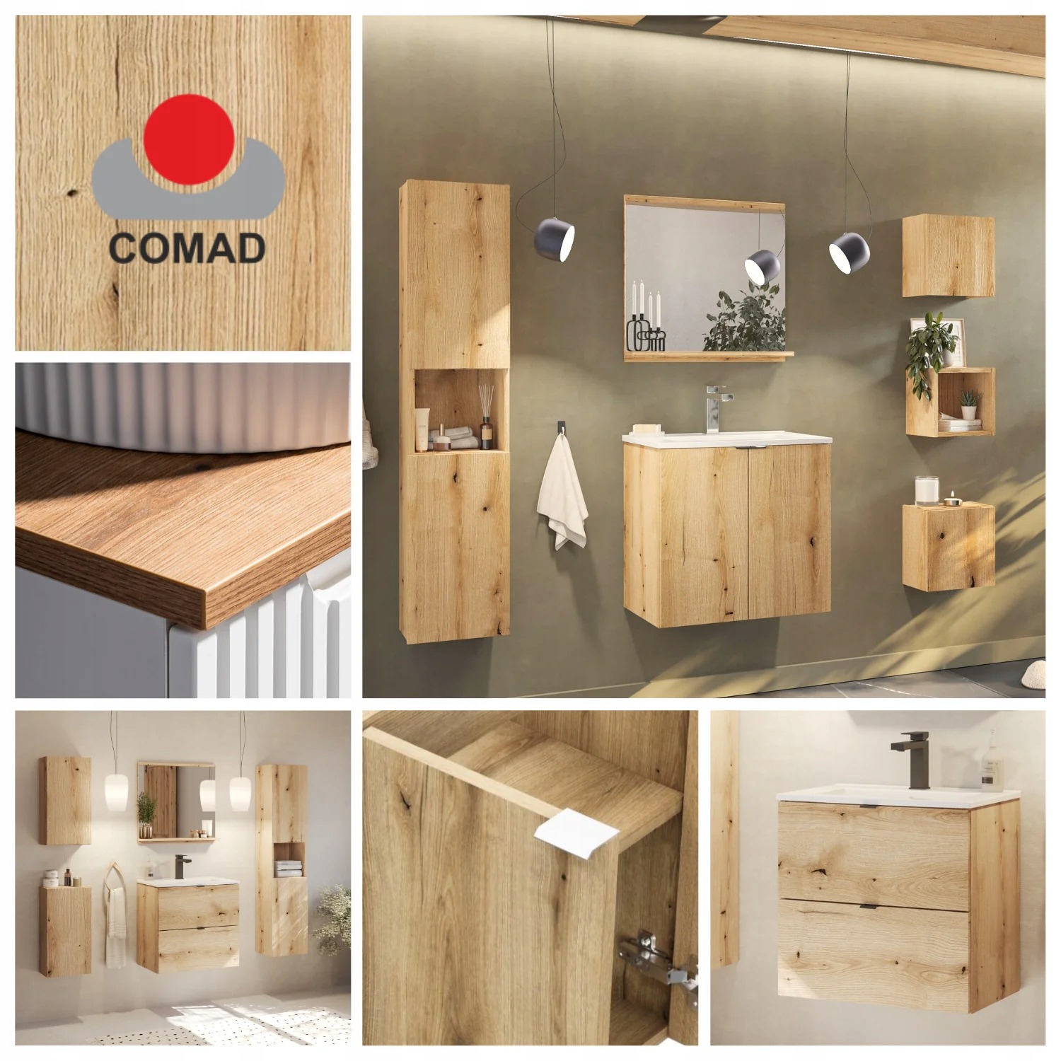 Kúpeľňová doska Comad NOVA OAK v dekore dub Evoke Coast