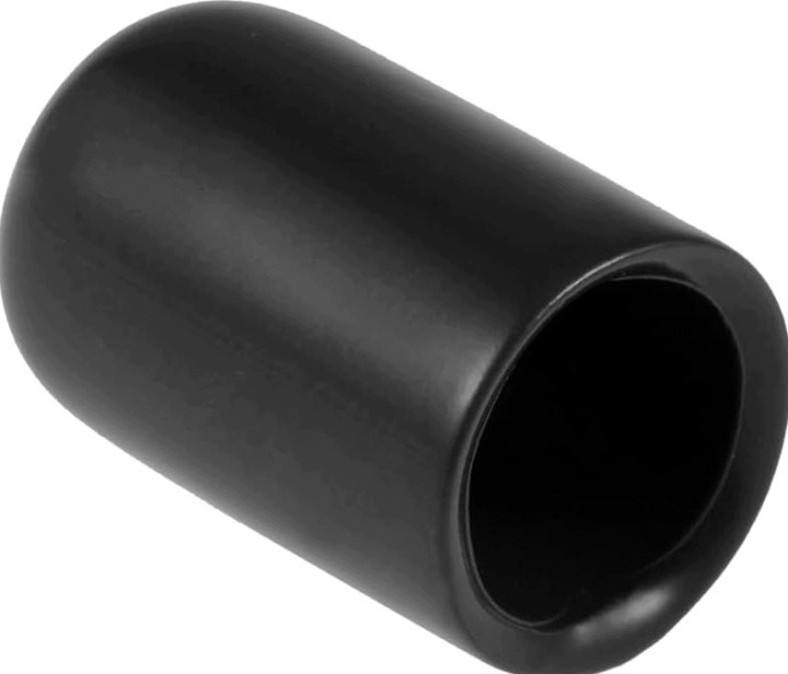 Čierne pružné krytky na okrúhle zakončenia 10 mm, 80 ks