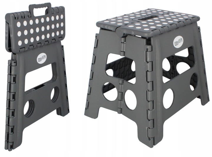 Sivý skladací taburet Easyform s nášľapom 29 × 22 cm