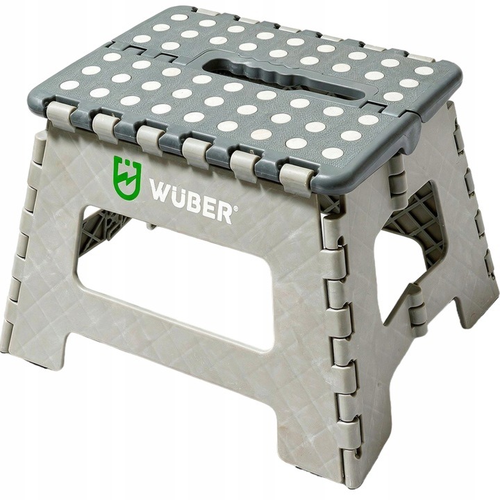 Sivý skladací taburet Wuber W90012 s hrúbkou 4 cm po zložení