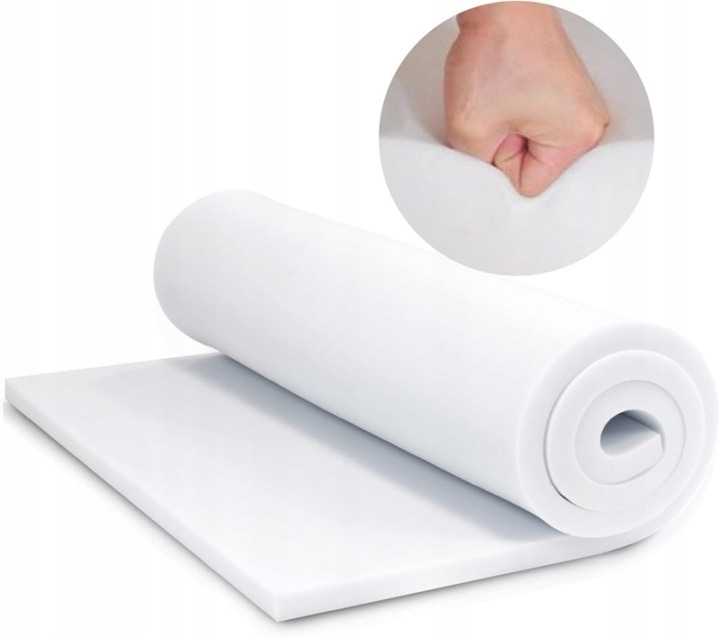 Punkttapicerski T30 200 × 120 × 10 cm je biely polyuretánový plát s deklarovanou hustotou 30 kg/m³. Jeho hrúbka sa hodí na výplň väčšieho sedadla alebo vrstvu matraca; rozmer možno prispôsobiť vlastnému projektu. Po doručení ho rozviňte.