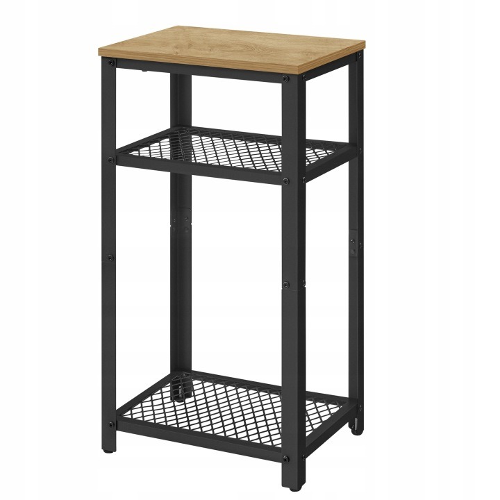 Úzky trojúrovňový stolík Songmics HOME LOFT, dub artisan a čierny kov