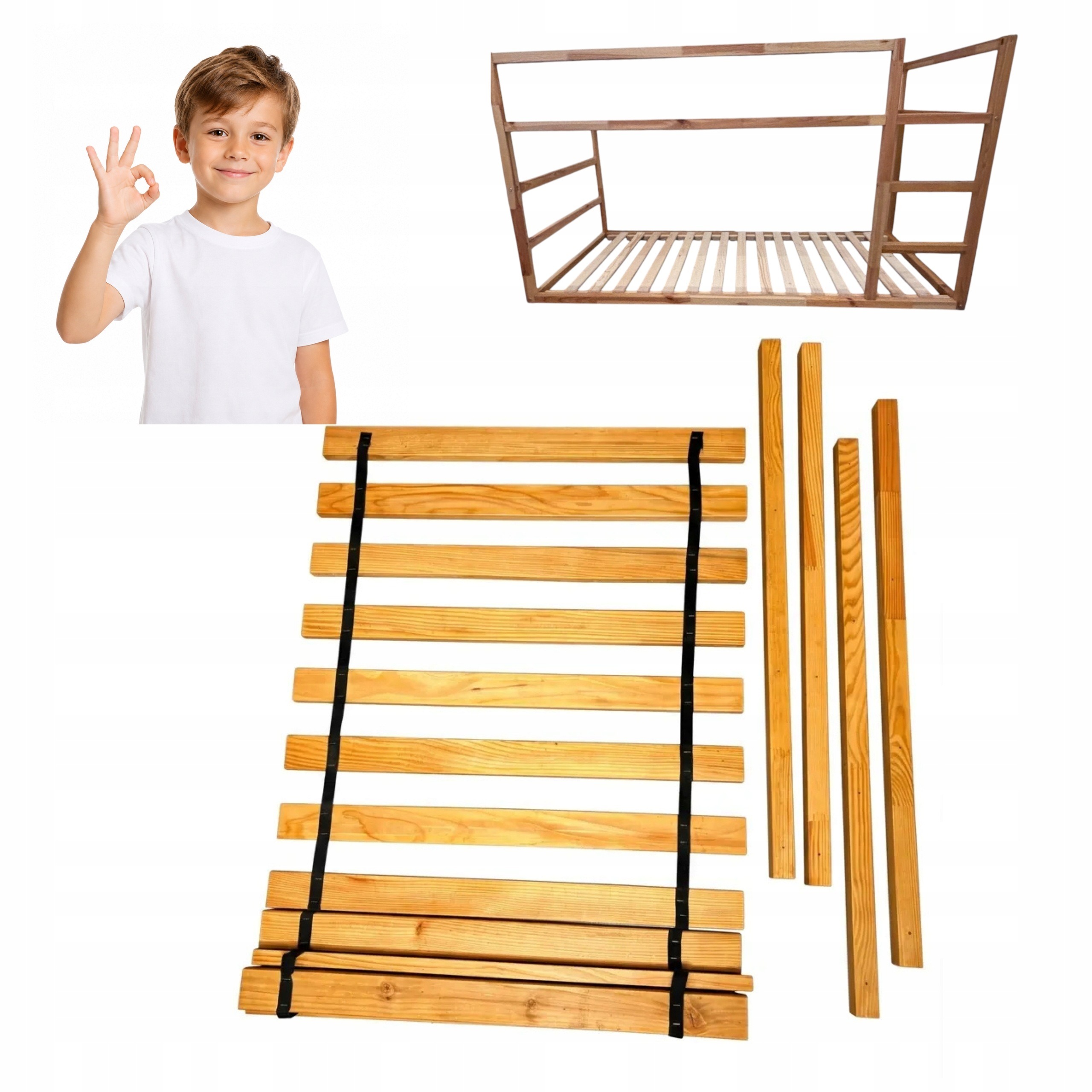 Borovicový rošt NestUp Base 90 × 200 cm pre posteľ IKEA KURA
