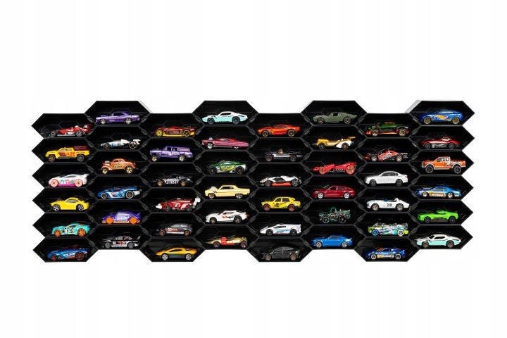 Čierna zostava HEXHIVE na modely áut 1:64 s 80 spojkami