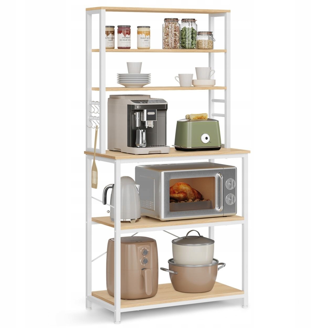 Biely kuchynský regál Songmics KKS019W09, 80 × 40 × 167 cm