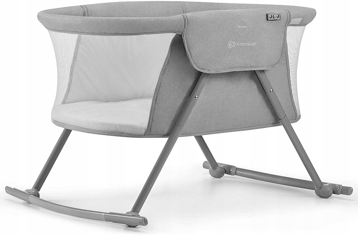 Kinderkraft LOVI Grey – cestovná postieľka a kolíska 3 v 1