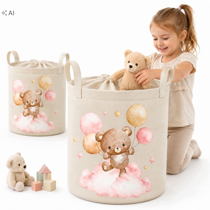 Ružové koše Babymam Cute Baby Girl – 2 × 43 l