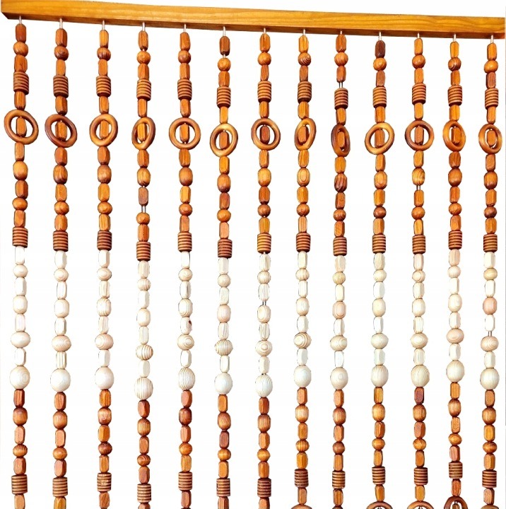 Drevená koráliková clona ZKG-001 do dverí, 80 × približne 200 cm
