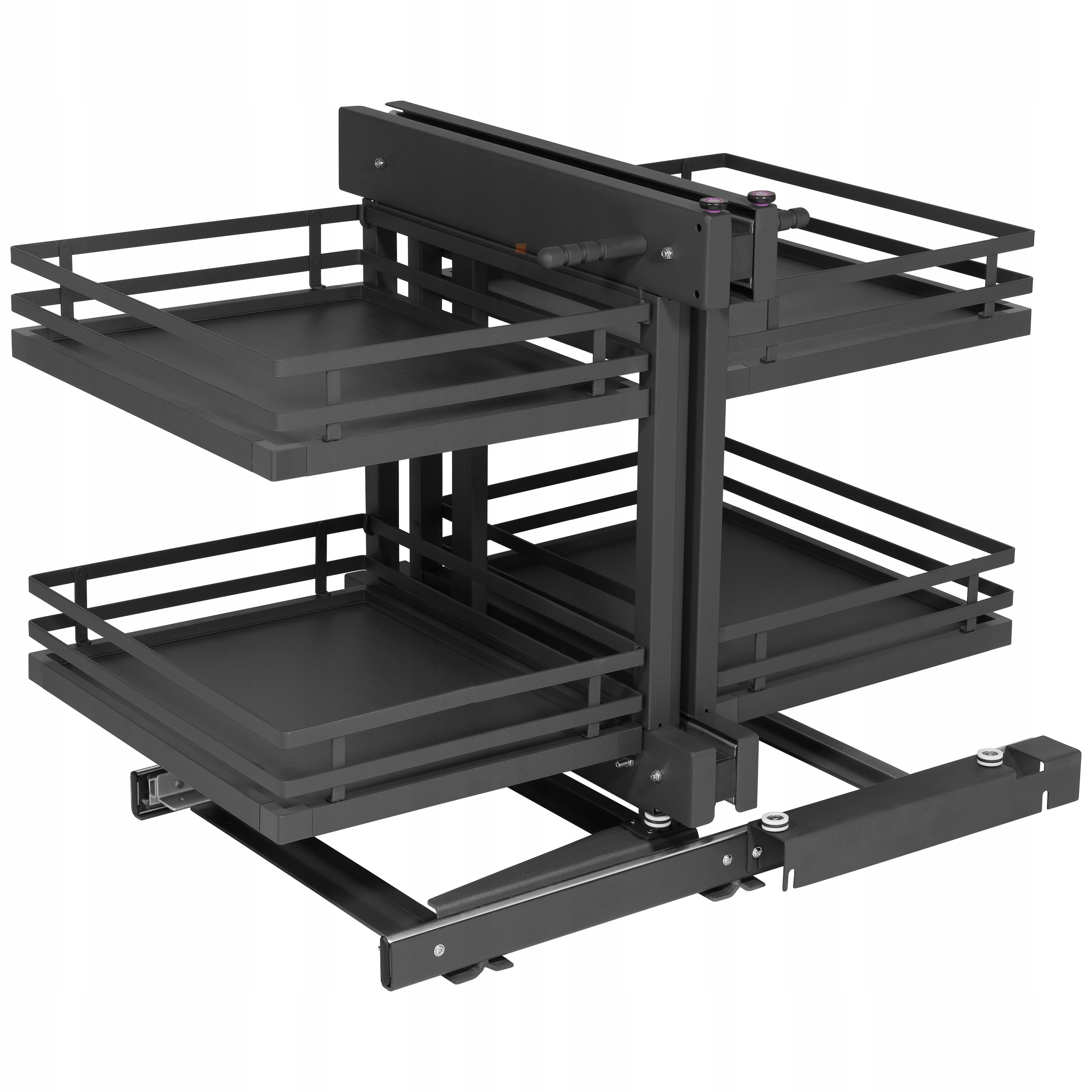 Magický rohový nákladný kôš grafit s uzatváracím mechanizmom pre pravú skrinku 1200 mm - MPTJ017ER AMIX