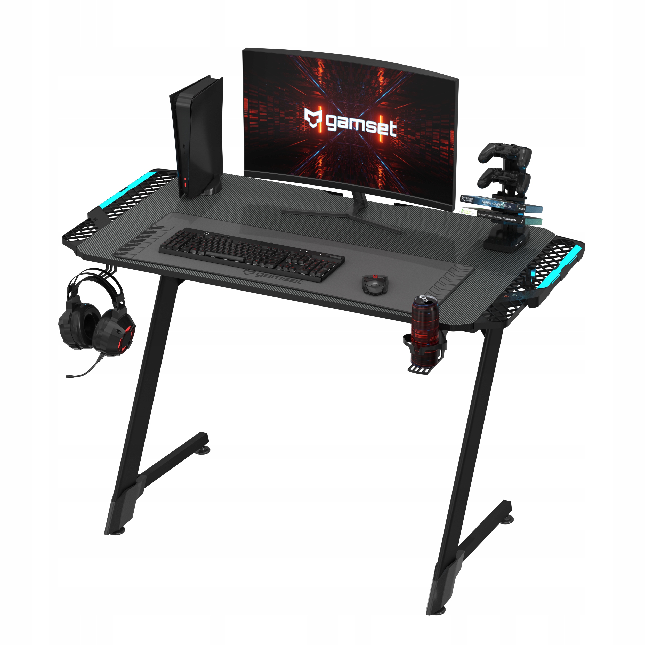 Herný stôl - Premium Gaming Desk je LED RGB podložky 100 cm