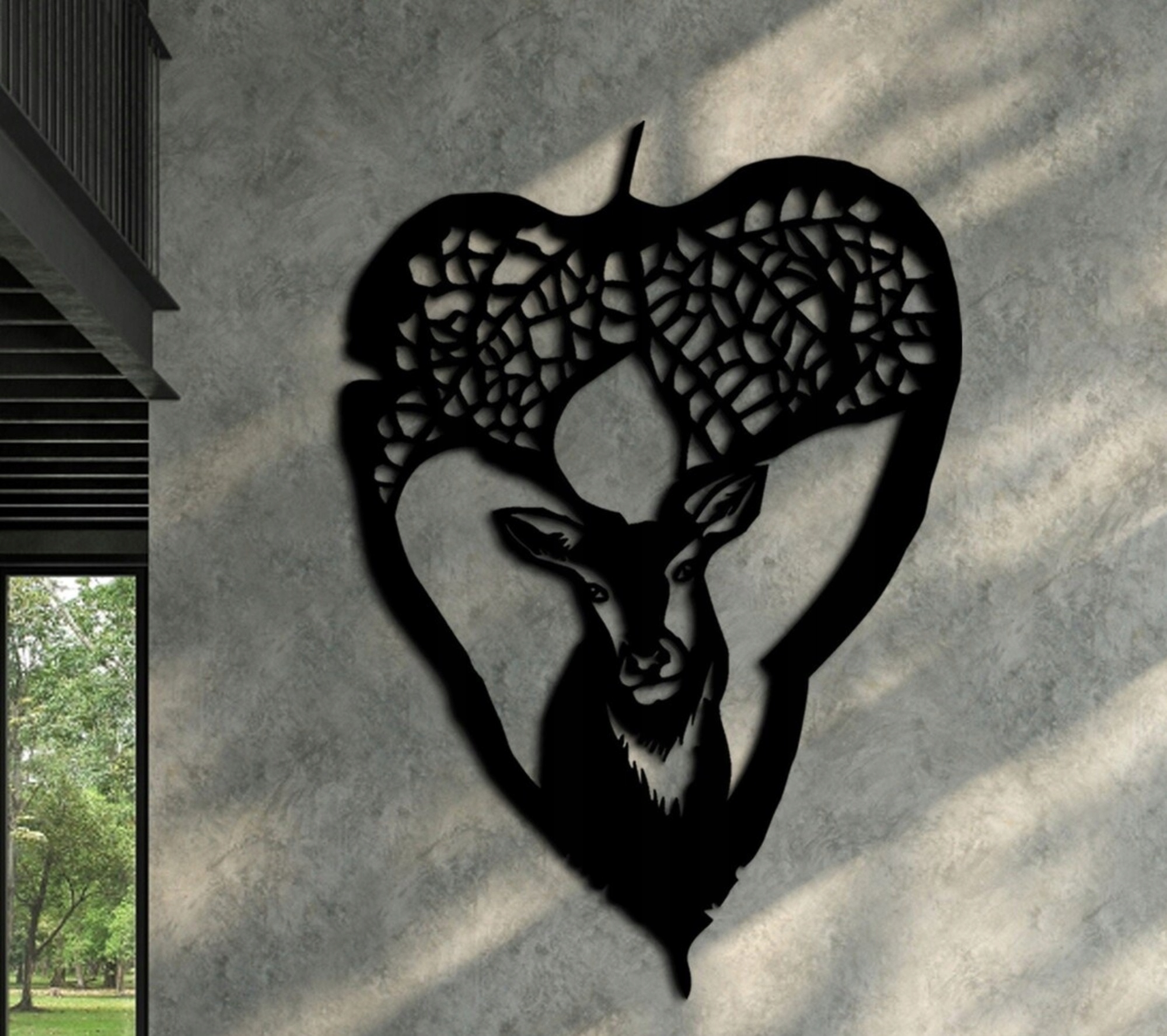 Deer, kovová stena grafika, kovová stena známka, etg48x68