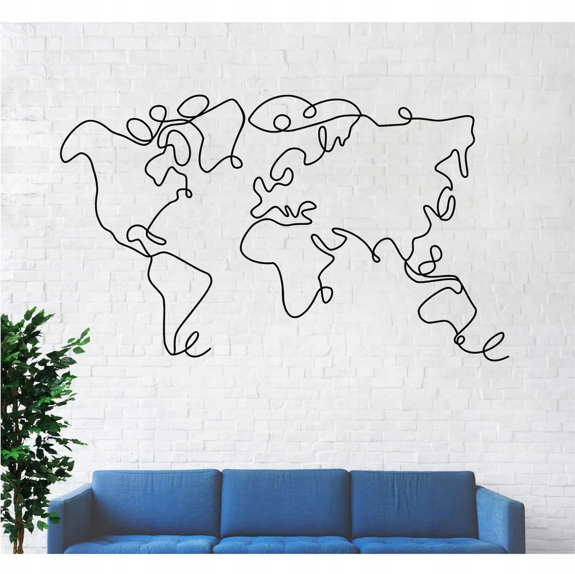 Mapa World Decoration World 120x72 cm nástenný kov