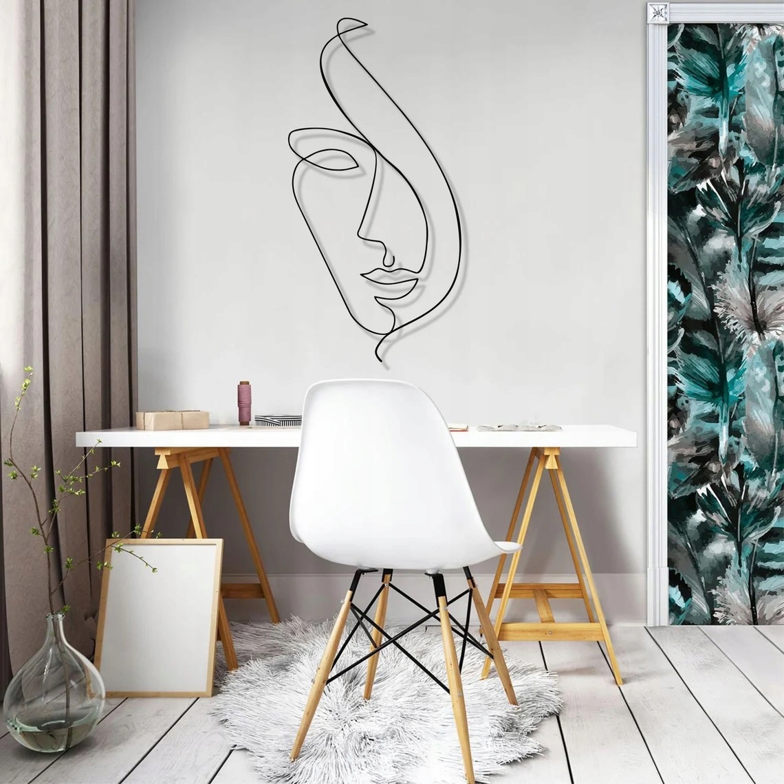 Dekorácia steny, tvár 30x60 cm kovová stena dekor