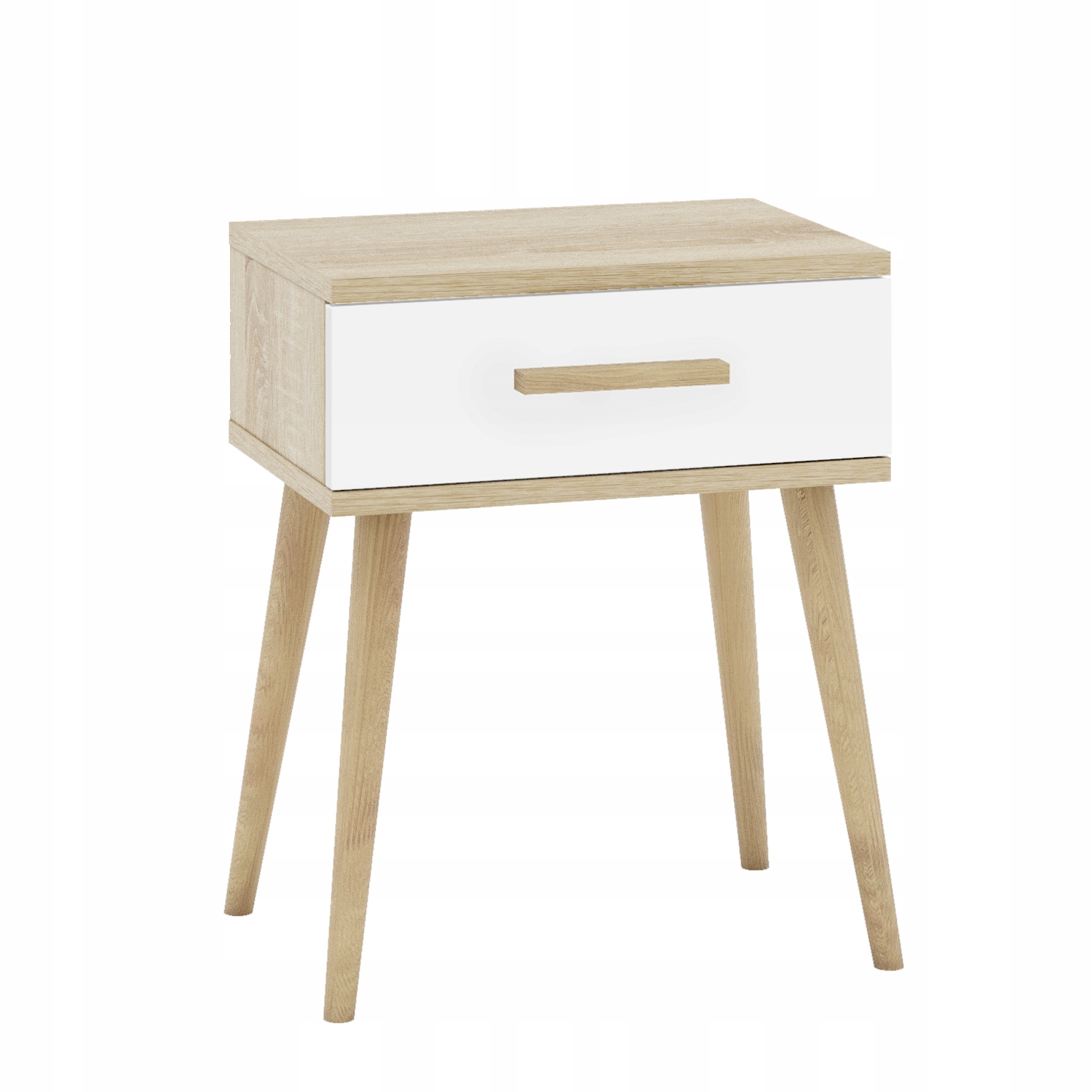Nočný stolík - Elegantný Sonoma + biely nočný stolík