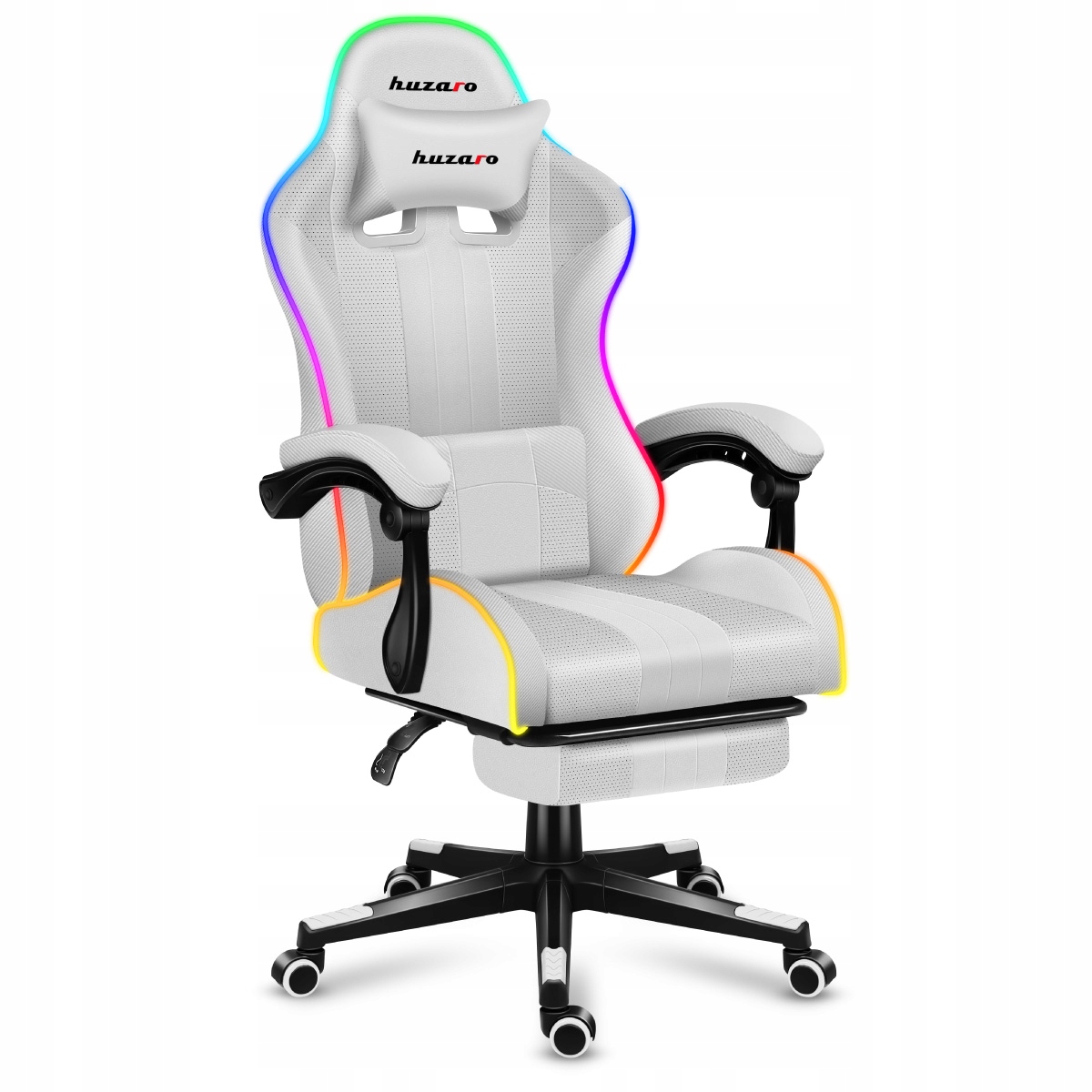 Herné kreslo - Huzaro Force 4.7 White RGB Gamingova stolička