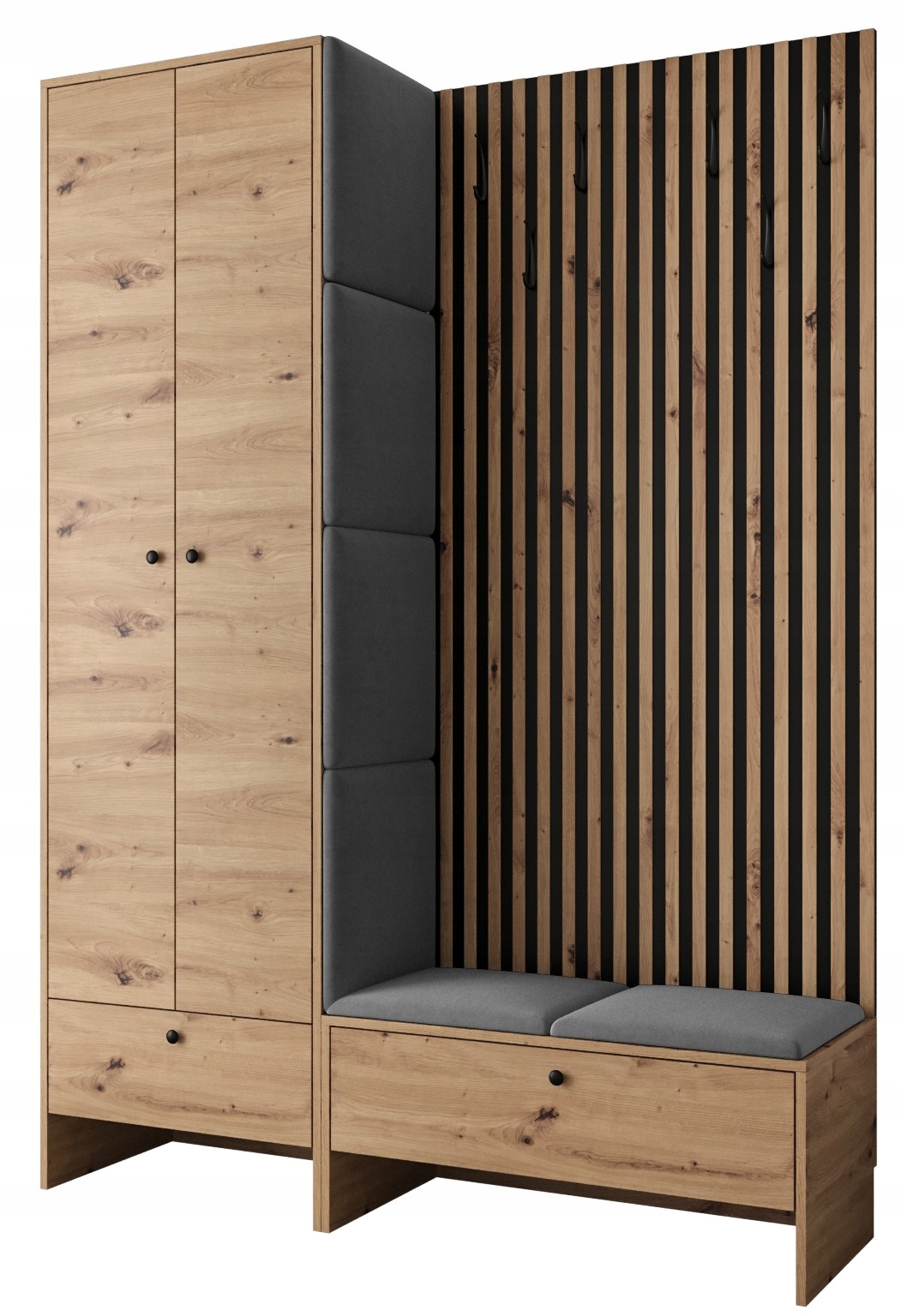 Šatníková skriňa do študenskej izby - Šatník s panelmi skrinky lamele lopta 03