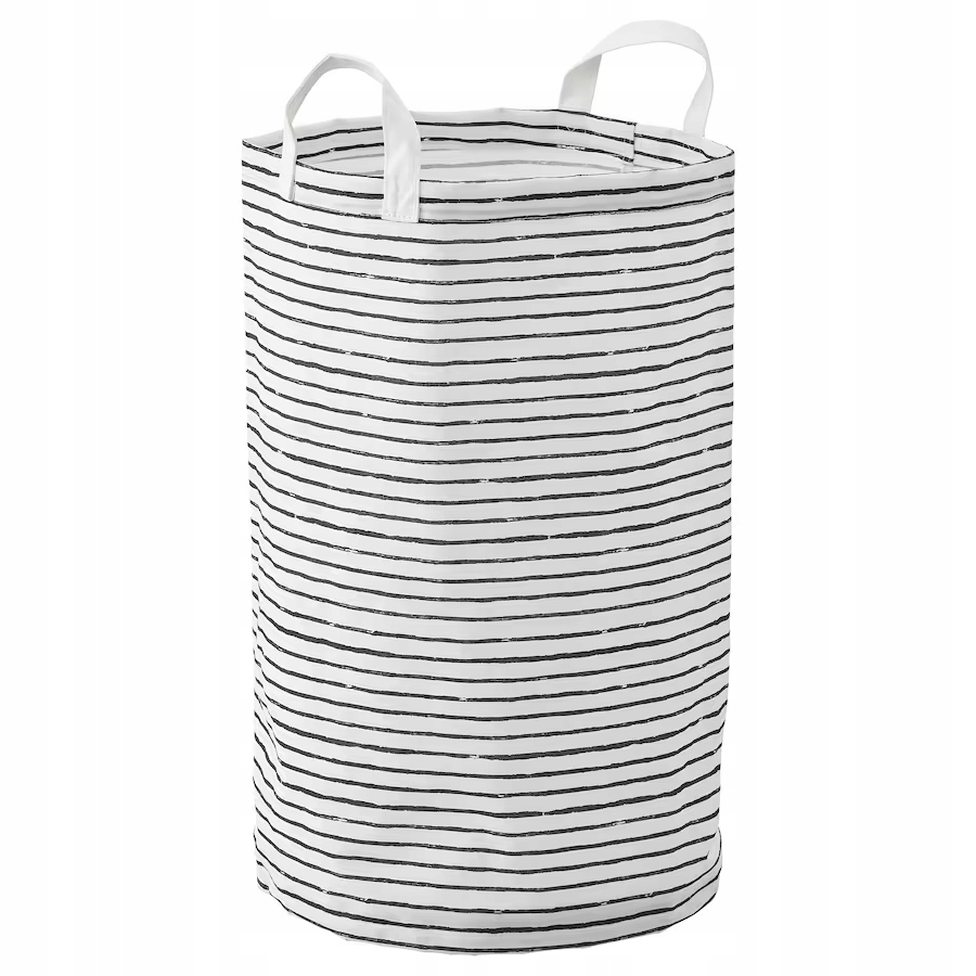 Kôš na bielizeň - Ikea Klunka Práčovňa, biela/čierna, 60 l