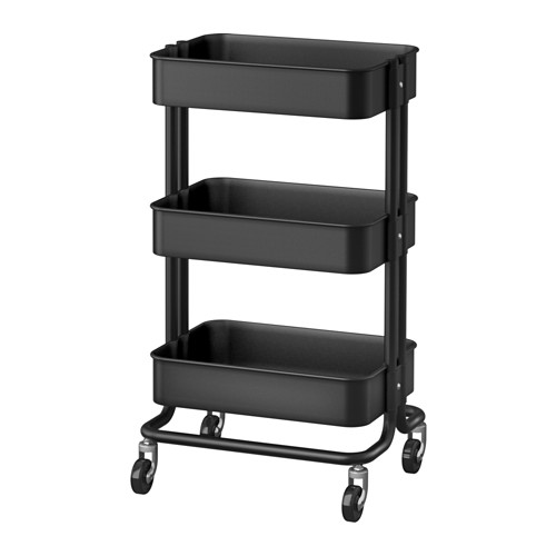 Kuchynský vozík - Ikea Rascog Trolley na kolesách, bar, čierna