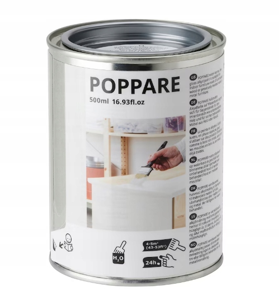 Ikea poppare biela farba