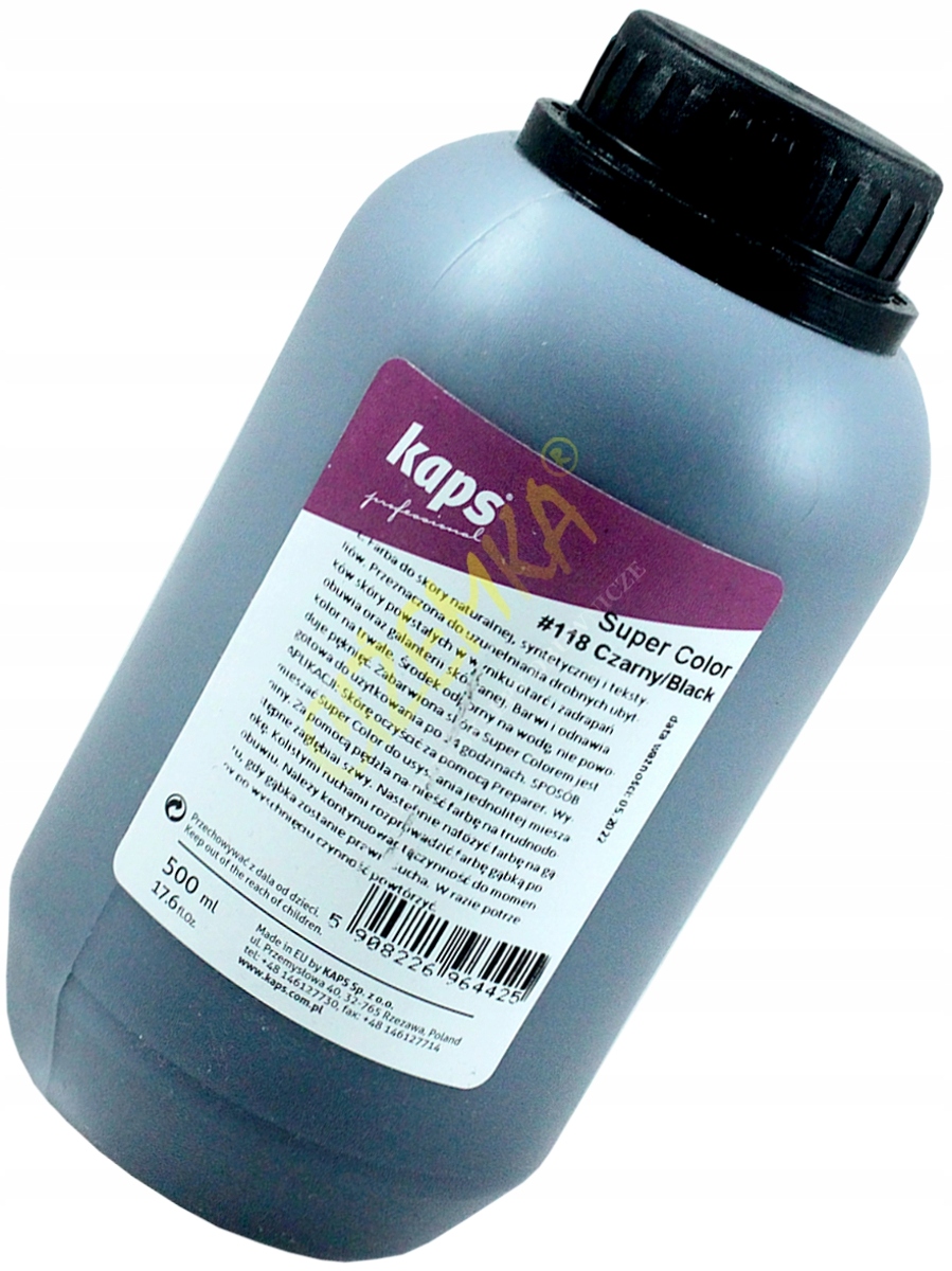 KAPS Super Color Leather Paint Eco -ater Tex Black 500