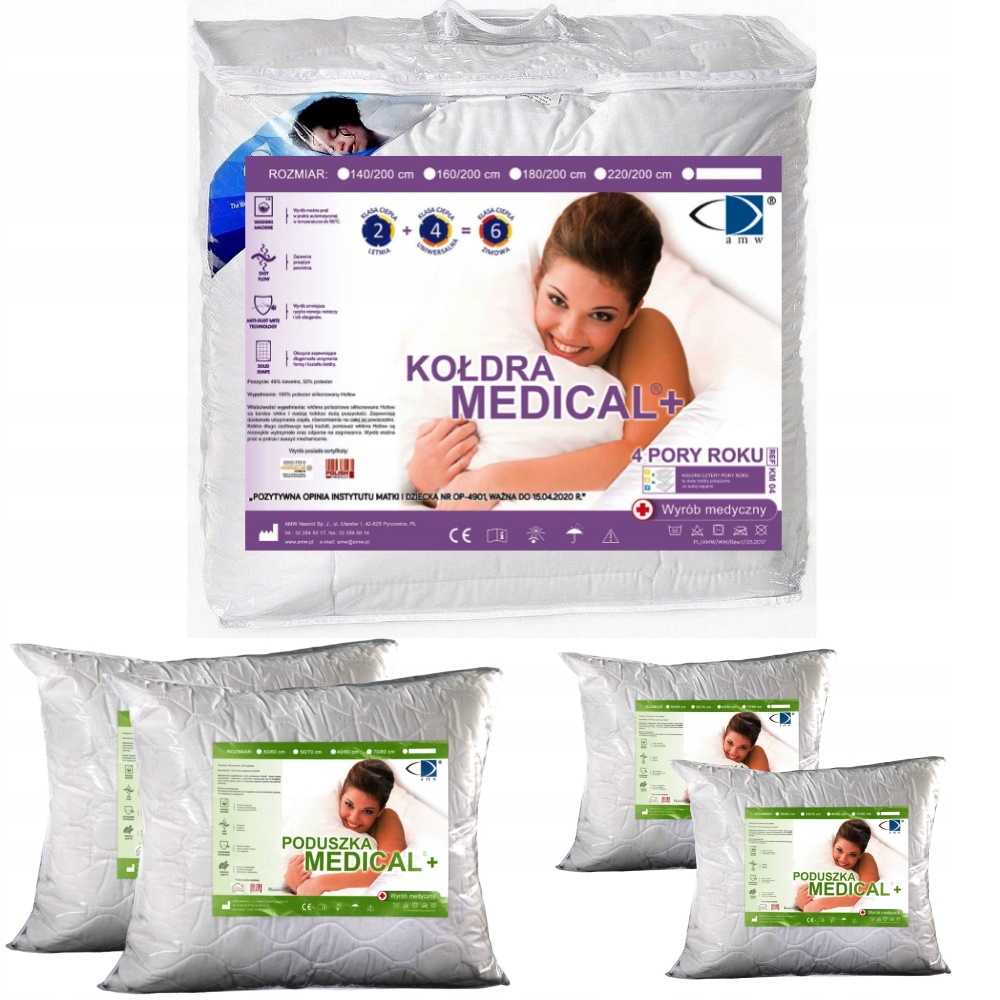 Prikrývka na spanie - CAURDRA Medical 4 Seasons 200/2 200+ 4 AMW vankúše