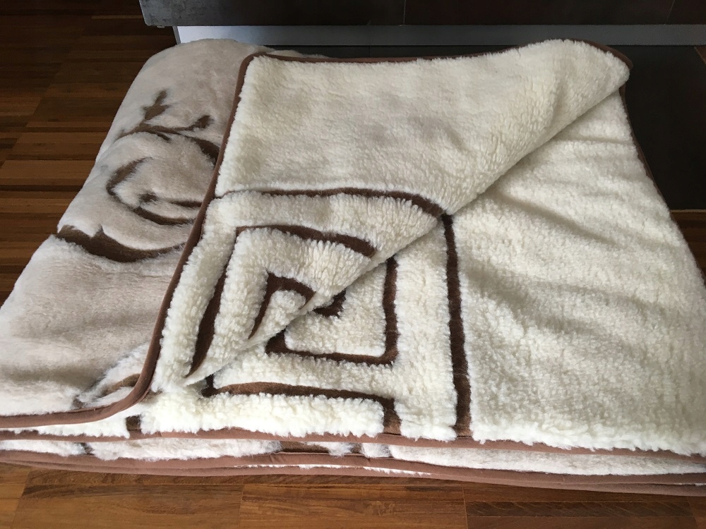 Prikrývka na spanie - Camel Boho + Merynos grécky 220x200 vlnená prikrývka