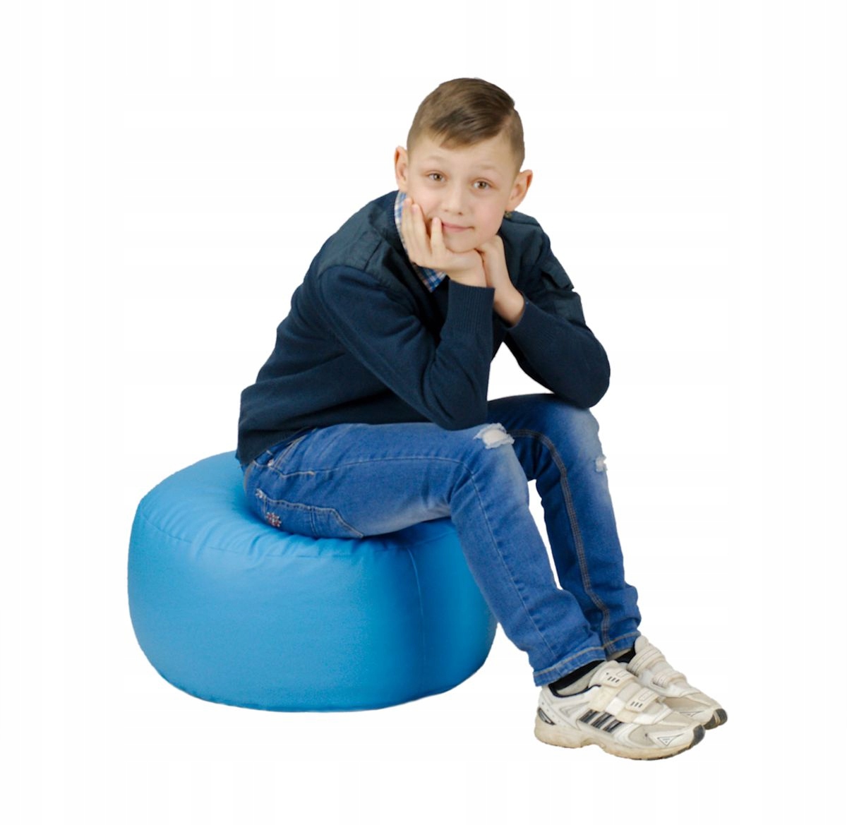 Sedací vak do detskej izby - Farebné kolieskové lúče 50x25, pohodlné Pouf s eko -geather