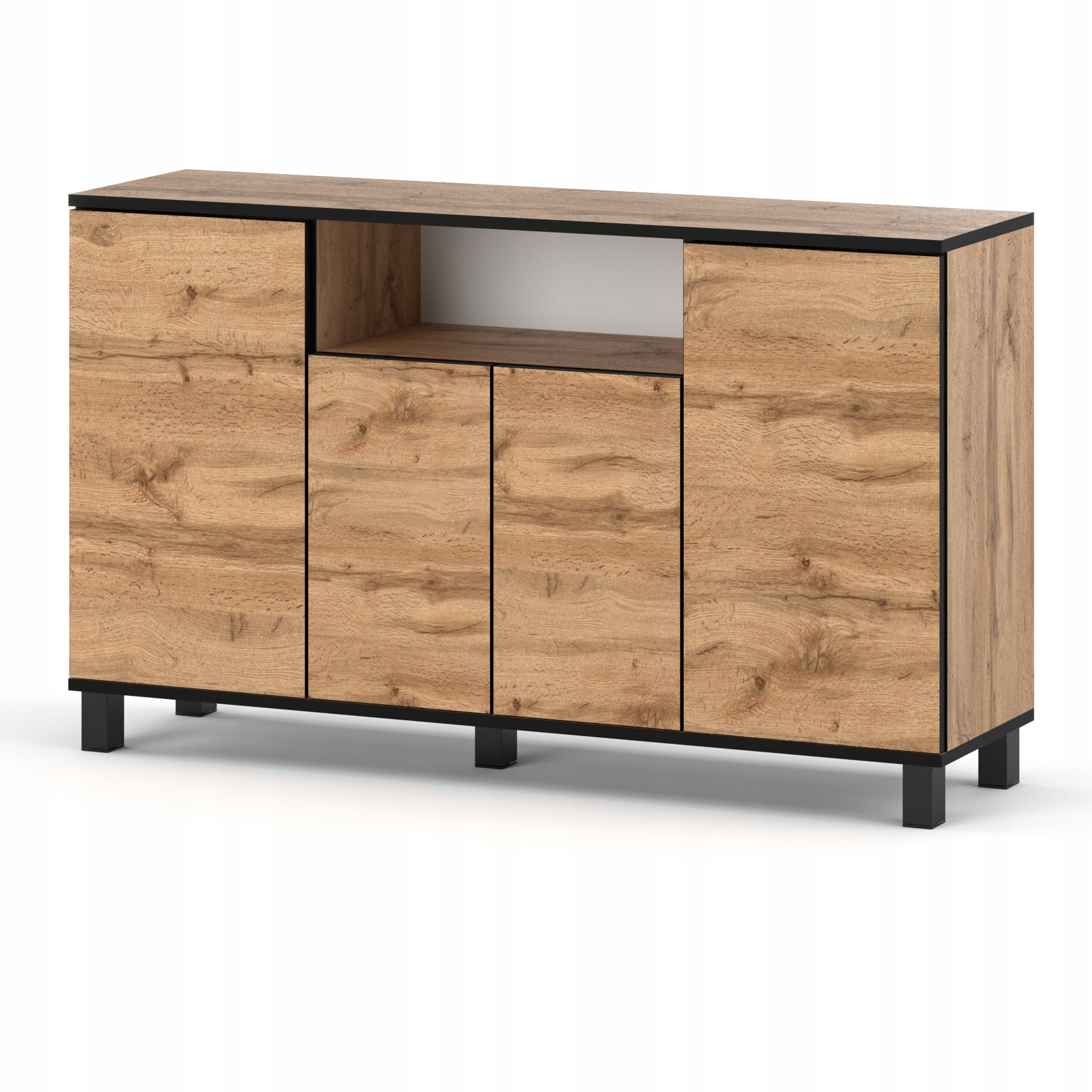 Komoda do obývačky - Zložka -out tabuľka 80x120/150 Loft Oak Artisan Black