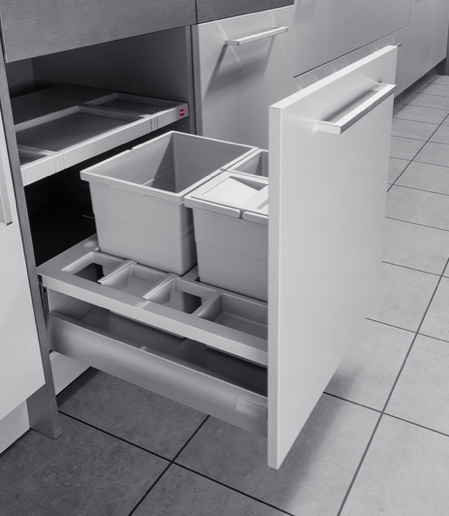 Kôš na triedenie odpadu - Systém posuvných dverí Twin 2.0/3D