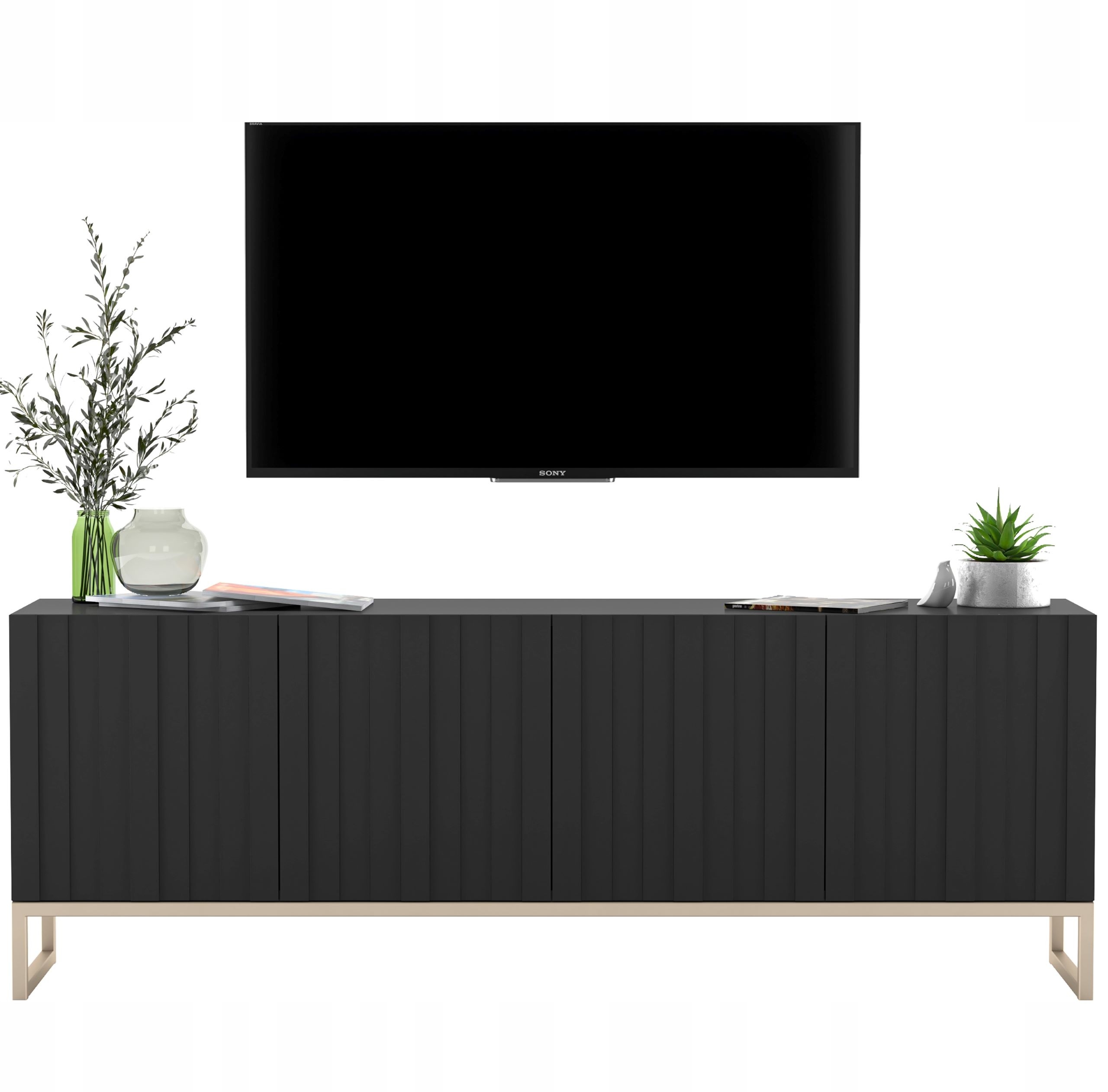Skrinka pod TV - RTV hrudník zásuviek Glamour Cabinet Glamour Black Mat