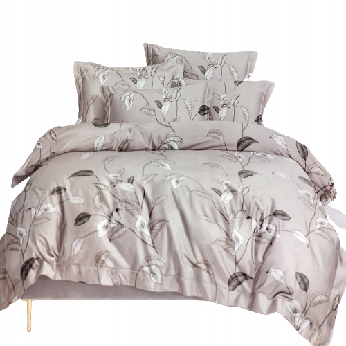 Kompletný set posteľných obliečok - Posteľná bielizeň Ikea Kopparranka 150x200 biela/šedá kvetina