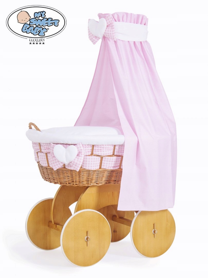 Prútený košík pre bábätká - Mojžišový kôš s kolínom Isabella Natural + B