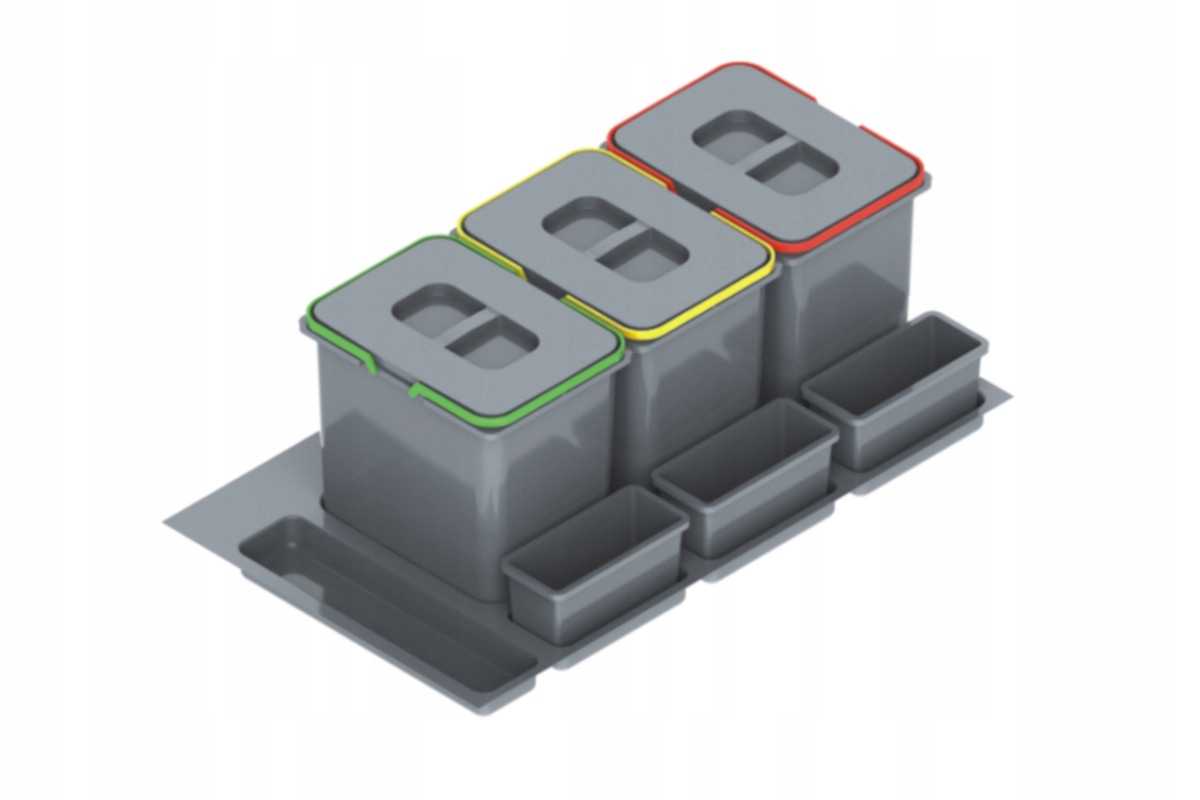 Kôš na triedenie odpadu - Odpadkový kôš Bin Binder Praktiko 90 3x20l