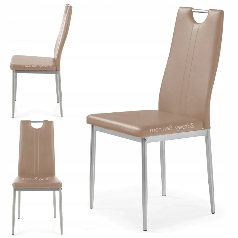 Stolička do obývačky - Chrómová stolička pre 202 ° C cappuccino Eco kožený salón
