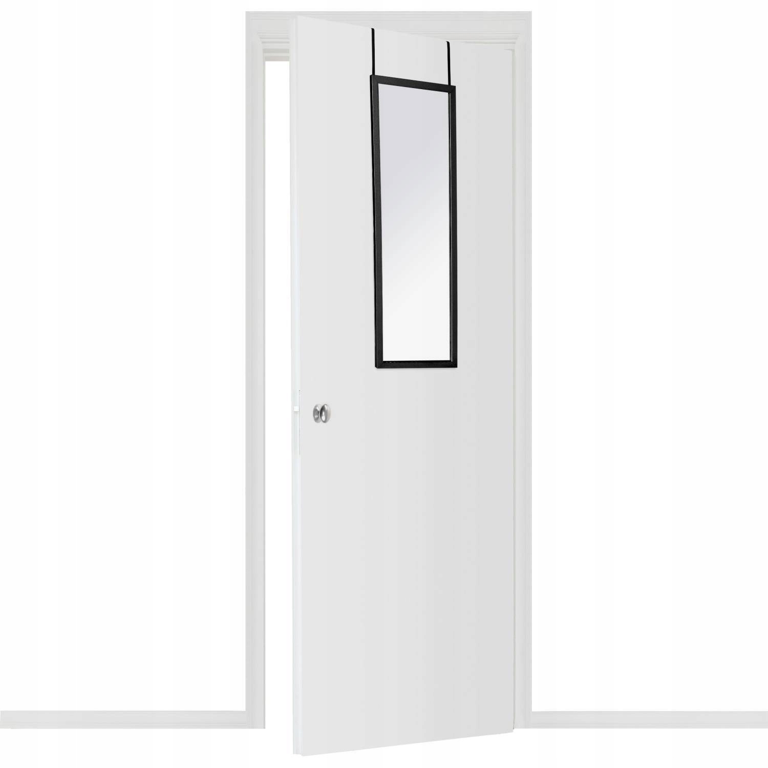 Zrkadlo do predsiene - Zrkadlo na dverách visieť veľký čierny rám 94x34