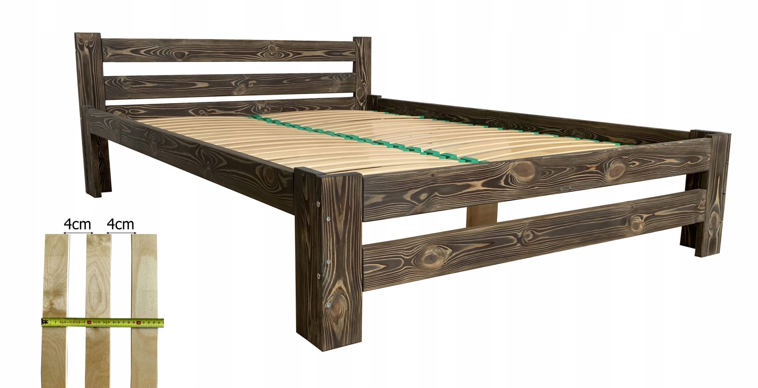 Posteľ do spálne - Posteľ 140x200 Drevené husté ohýbané rámec 40 ks
