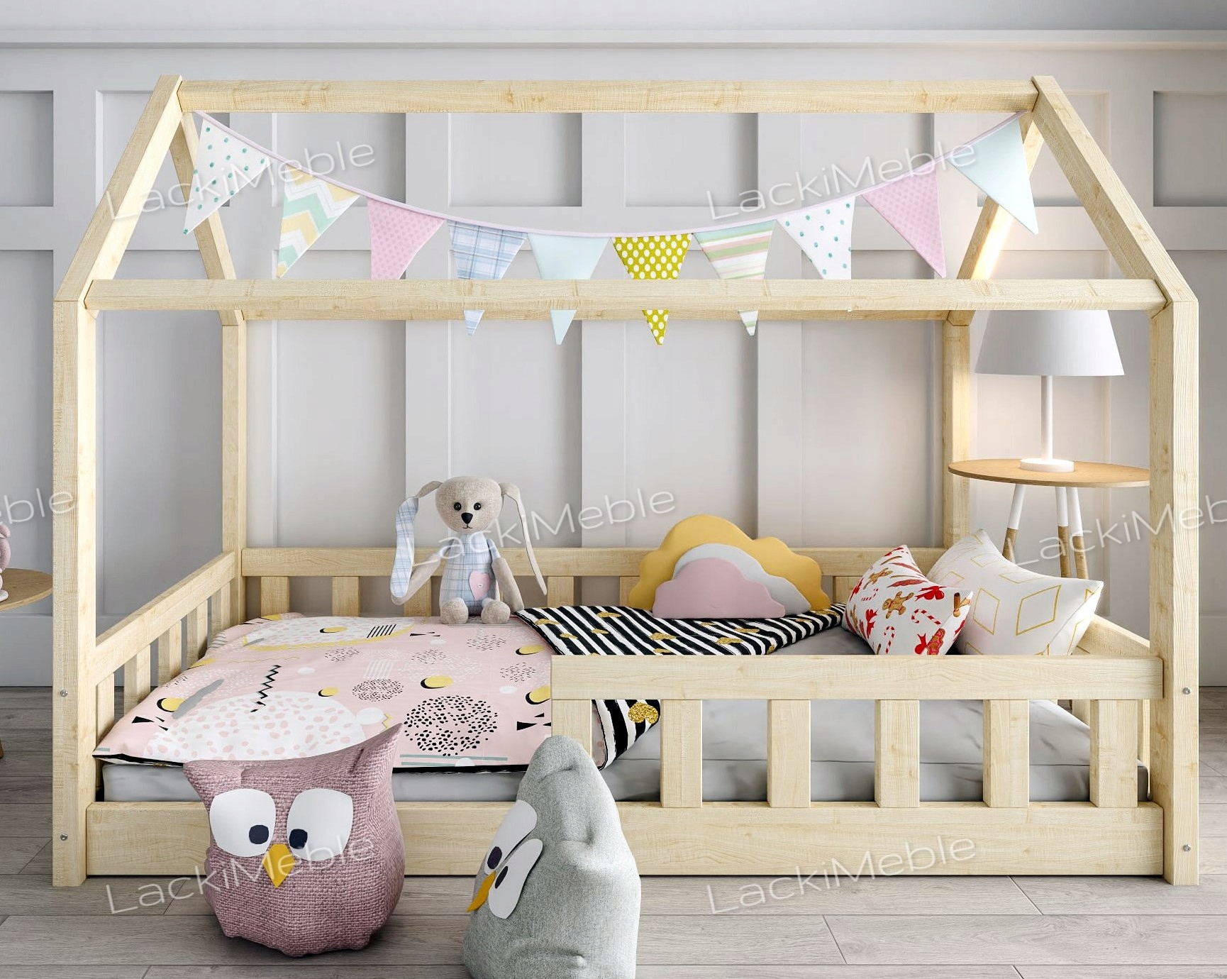 Posteľ pre detí - Bed Baby House 90x200 Bariéry Doprava 24 hodín