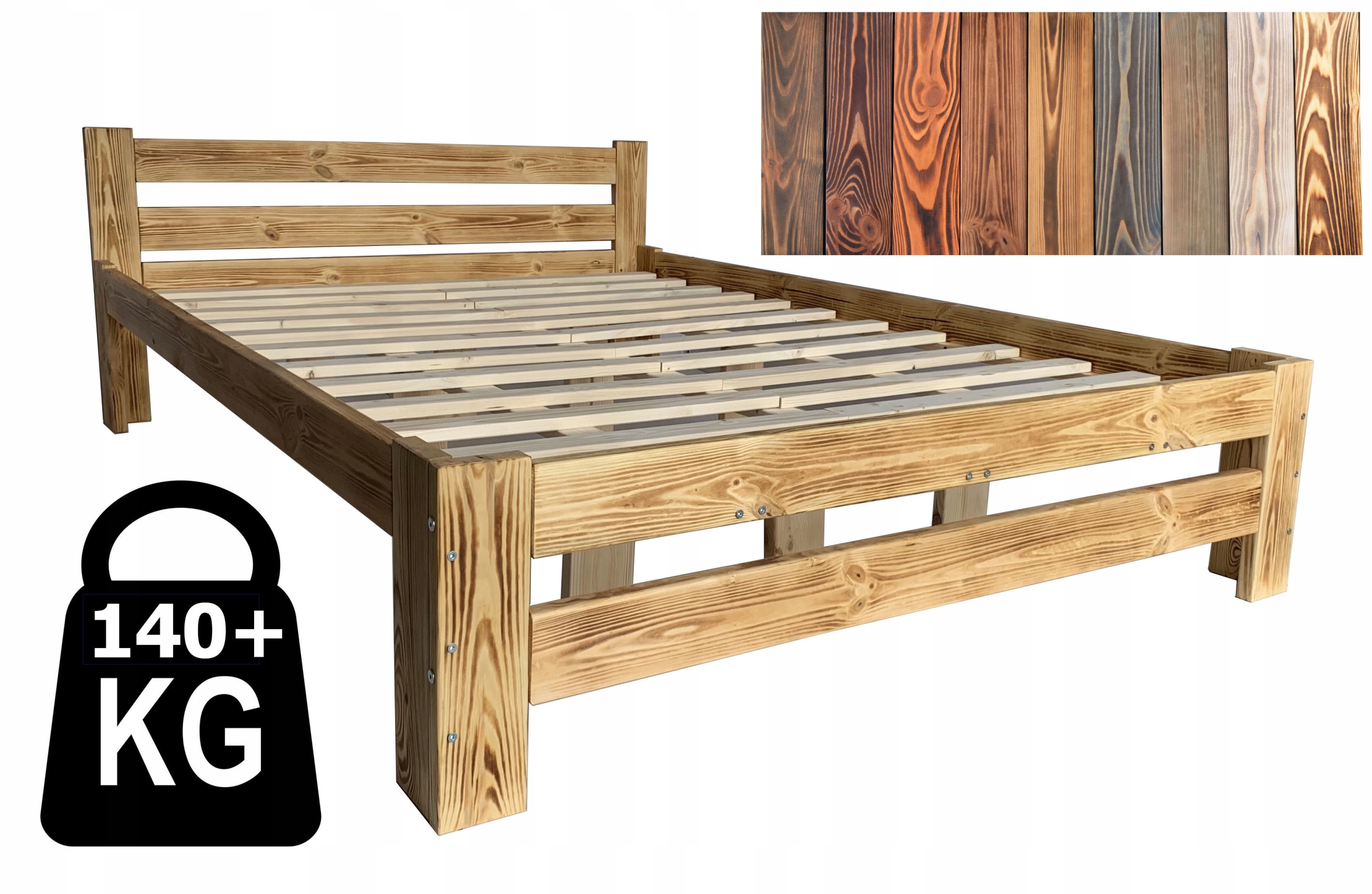 Posteľ do spálne - Drevené borovicové posteľ max 180x200 farba 140 kg+