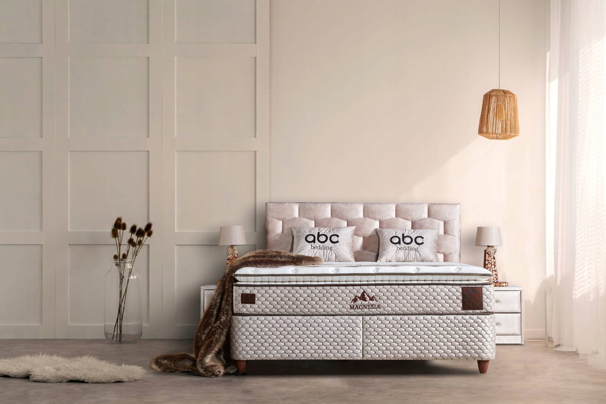 Posteľ do spálne - KONTÁLNA BED MAGNEsia s matracmi 180x200cm