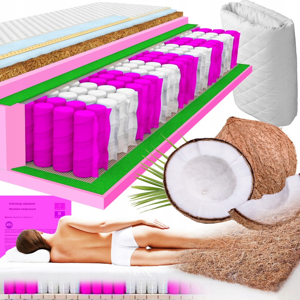 Matrac na posteľ - Matrac 180x200 Medical Pro Coconut Prestige Fat